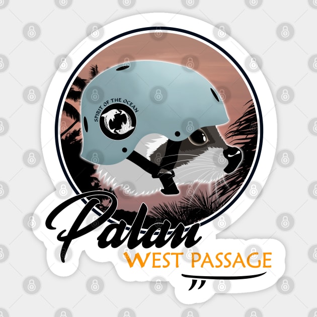 Palau West Passage Surfing Sticker by NicGrayTees